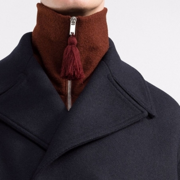 There Was One double-breasted notched-collar peacoat( oversize, navy color ) - Picture 3 of 12